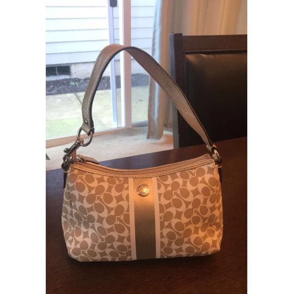 small white coach purse